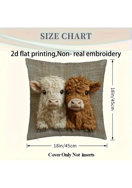 Highland Inek Bebek Yastık Kılıfı Kanepe Yatak Odası Başucu Dekorasyon Yastık Kılıfı Araba Ofis Koltuk Minderi 2 Parçalı Set (Yurt Dışından) fiyatları