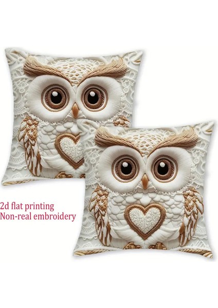 Beyaz Baykuş Yastık Kılıfı, Yumuşak Kısa Peluş, Tek Taraflı Baskı, Rahat Kanepe Yastık Seti (2 Parça) (Yurt Dışından) fiyatları