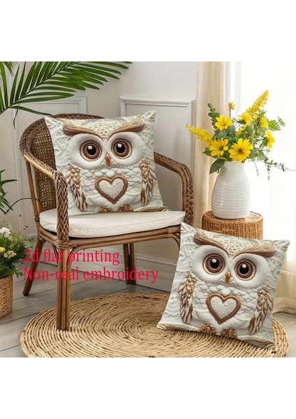 Beyaz Baykuş Yastık Kılıfı, Yumuşak Kısa Peluş, Tek Taraflı Baskı, Rahat Kanepe Yastık Seti (2 Parça) (Yurt Dışından) fırsatları