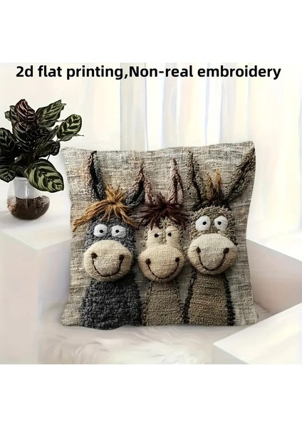 Sevimli Gülümseyen Eşek Yastık Kılıfı, Kanepe Minder Kılıfı, Yumuşak Kısa Peluş Yastık Kılıfı, Yatak Odası Başlığı Kılıfı, 2 Parçalı Set (Yurt Dışından) fırsatları