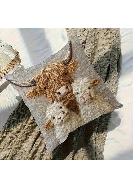 Sevimli Hayvan Serisi Kısa Peluş Buzağı ve Koyun Yastık Kılıfları, Oturma Odası Ev Dekorasyonu ve Yatak Başı Yastıkları Için Uygundur 2 Adet (Yurt Dışından) indirimleri