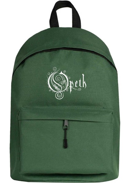 Opeth Logo White Sırt Çantası Yeşil Renk