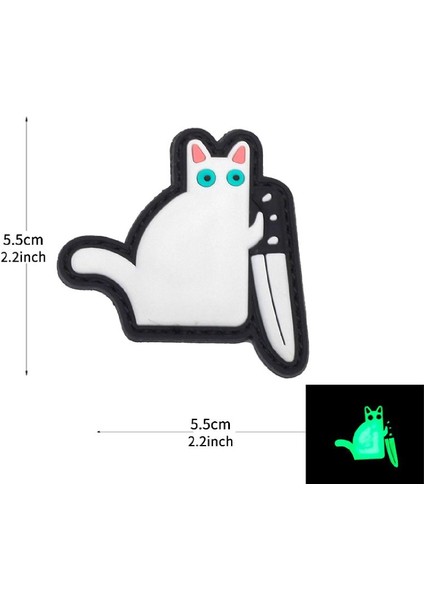 Da 3D Pvc Patch Purrminator Fosforlu Beyaz DA-NAS-164