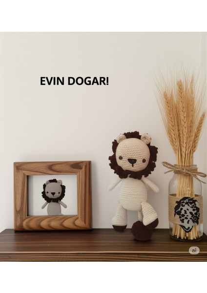 El Örgüsü Amigurumi Aslan | Bebek Sağlıklı Organik Oyuncak | Handmade
