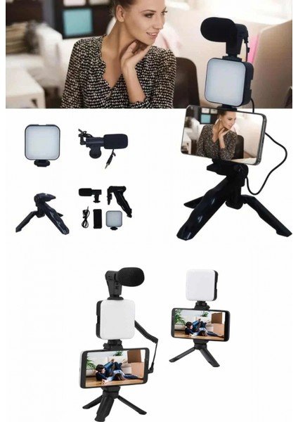 Ieg Telefon Tutucu Mikrofonlu Işıklı Youtuber Video Kayıt indirimleri