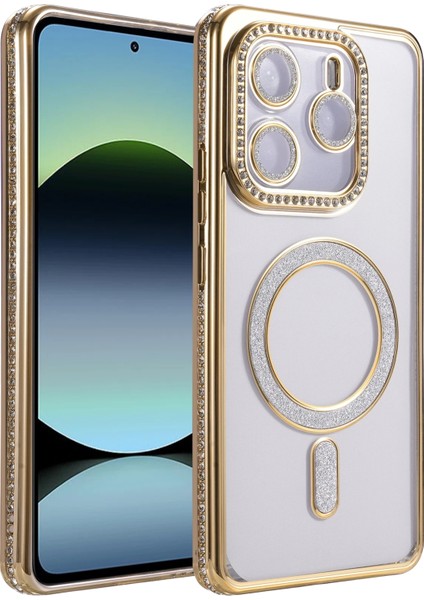 Nrtmsa Newface Xiaomi Redmi Note 14 4g Joke Simli Magneticsafe Kılıf - Gold