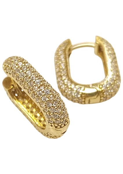 18.3mm Su Yolu Halka Küpe 14 Ayar Altın Hd Videolu