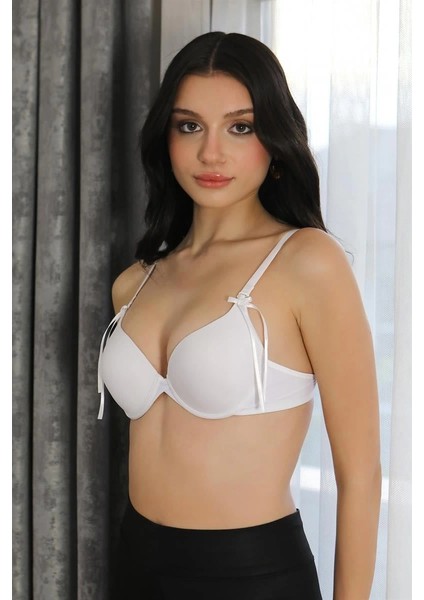 Kadın Destekli Balenli Sütyen Beyaz modelleri