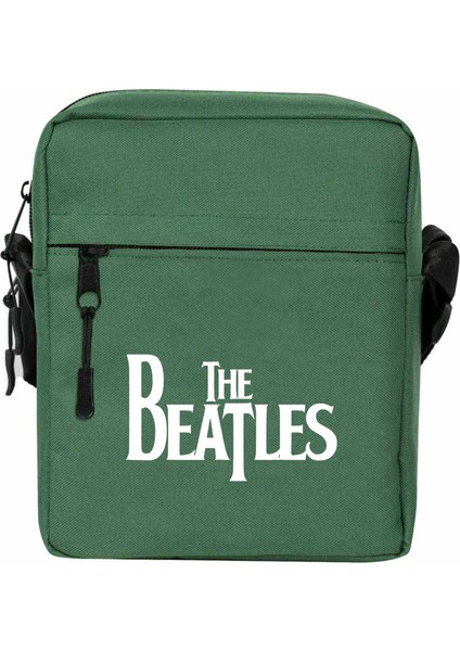 The Beatles Logo Omuz Çantası Fermuarlı Yeşil Renk