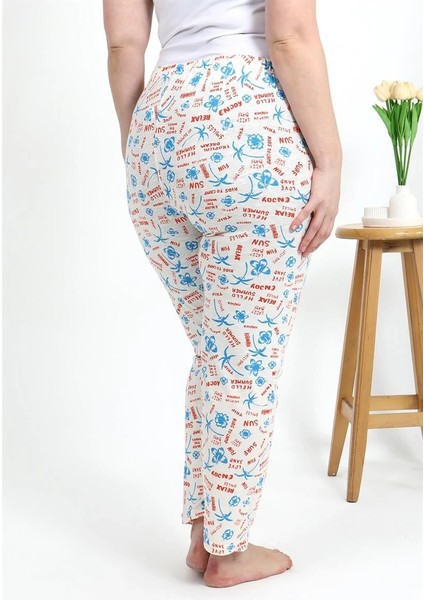 Kadın Pamuklu Büyük Beden Alt Pijama Ekru fırsatları