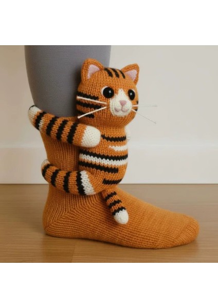 Hayvan Temalı Noel Örgülü Çoraplar, Sıcak Çoraplar (Yurt Dışından)