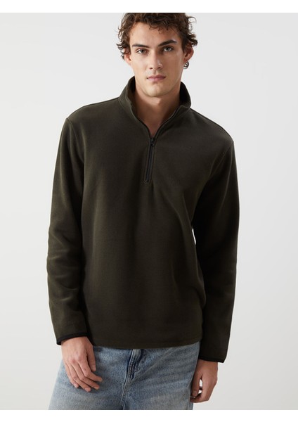 Yeni Sezon Dik Yaka Uzun Kollu Polar Erkek Kalın Sweatshirt