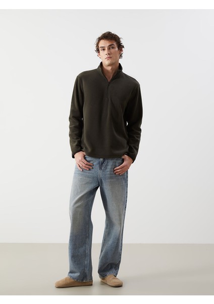 Yeni Sezon Dik Yaka Uzun Kollu Polar Erkek Kalın Sweatshirt fiyatları