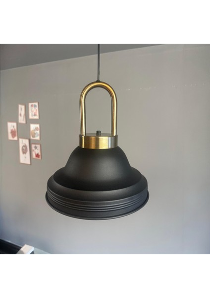 Ulmete Siyah Renk Eskitme Kilit Kafa Tekli Sarkıt Avize Salon Restoran Avizeleri Vintage Tasarım fiyatları