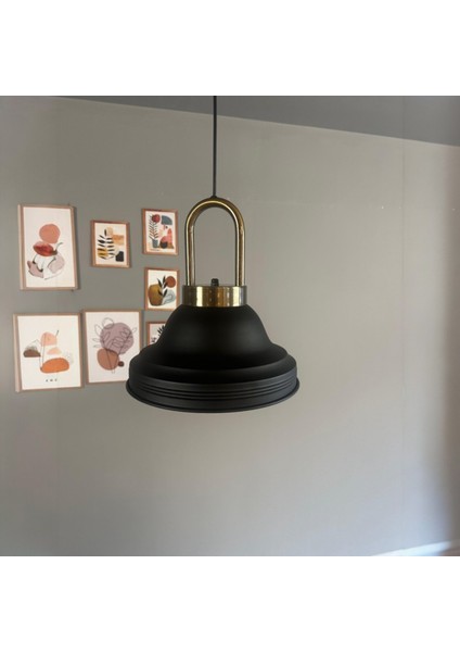 Ulmete Siyah Renk Eskitme Kilit Kafa Tekli Sarkıt Avize Salon Restoran Avizeleri Vintage Tasarım modelleri