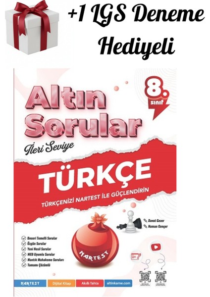 Nartest 8.sınıf (Lgs) Türkçe Altın Sorular Ileri Seviye Soru Bankası + 1 Lgs Deneme Hediyeli