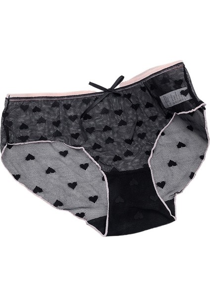 Kadın Dikişsiz Yazlık Ince Nefes Alabilen Dantel Orta Bel Ultra Ince File Şort (6'lı Paket Karışık Renkler) (Yurt Dışından)