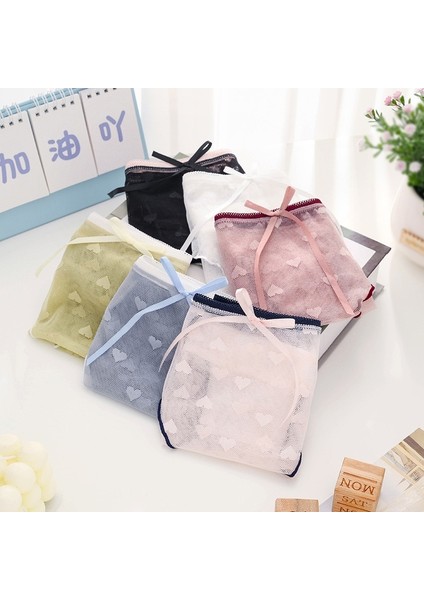 Kadın Dikişsiz Yazlık Ince Nefes Alabilen Dantel Orta Bel Ultra Ince File Şort (6'lı Paket Karışık Renkler) (Yurt Dışından) fiyatları