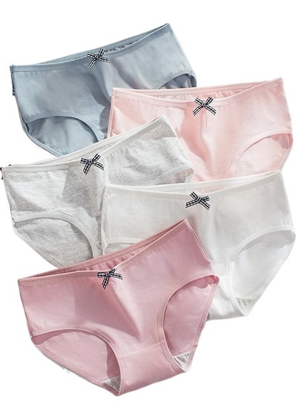 Kadın Külotu, Saf Pamuk, Nefes Alabilen, Orta Belli, Düz Renk, Ince ve Nefes Alabilen, Fiyonklu (5'li Paket, Karışık Renkler) (Yurt Dışından) fiyatları