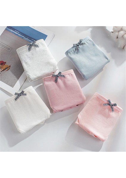 Kadın Külotu, Saf Pamuk, Nefes Alabilen, Orta Belli, Düz Renk, Ince ve Nefes Alabilen, Fiyonklu (5'li Paket, Karışık Renkler) (Yurt Dışından) modelleri