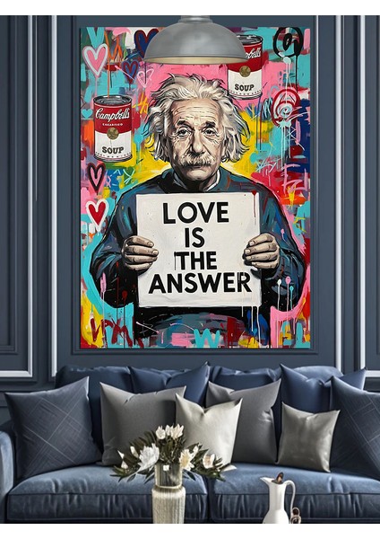 Aşk Cevap Poster Retro Dekoratif Kanvas - Mdf Ahşap Tablo fiyatları