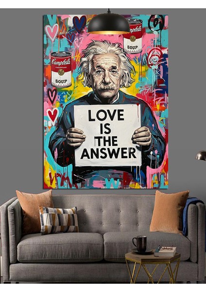Aşk Cevap Poster Retro Dekoratif Kanvas - Mdf Ahşap Tablo modelleri