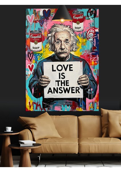 Aşk Cevap Poster Retro Dekoratif Kanvas - Mdf Ahşap Tablo indirimleri