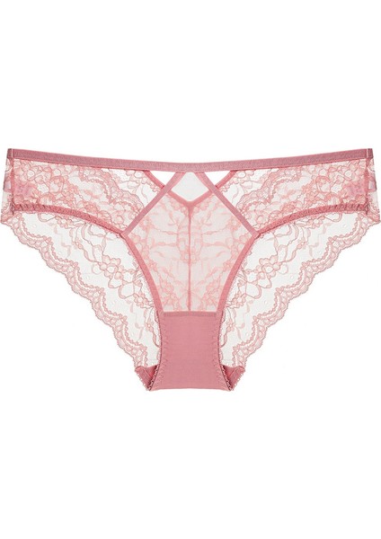 Fransız Tarzı Kadın Ultra Ince Içi Boş Dantel Külot, Nefes Alabilen ve Rahat Pamuklu Kasık, Düşük Belli Üçgen Külot (2'li Paket) (Yurt Dışından)