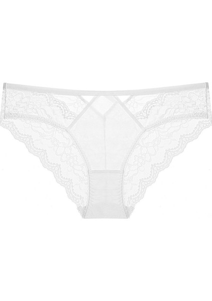 Fransız Tarzı Kadın Ultra Ince Içi Boş Dantel Külot, Nefes Alabilen ve Rahat Pamuklu Kasık, Düşük Belli Üçgen Külot (2'li Paket) (Yurt Dışından)