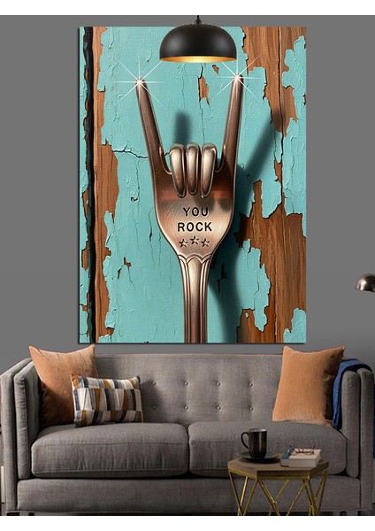 Rock Işareti El Sanat Dekoratif Kanvas - Mdf Ahşap Tablo modelleri