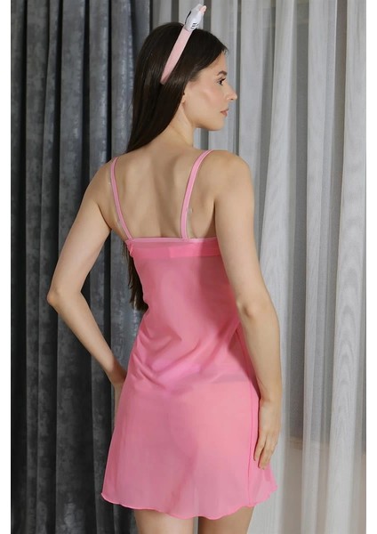 Kadın Fantezi Tül Gecelik Pembe indirimleri