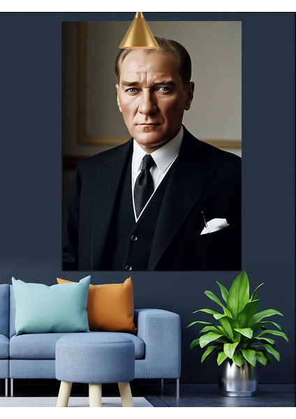 Mustafa Kemal Atatürk Portresi Dekoratif Kanvas - Mdf Ahşap Tablo modelleri