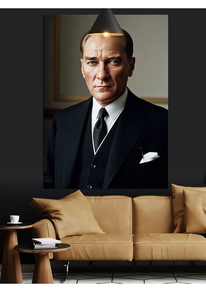 Mustafa Kemal Atatürk Portresi Dekoratif Kanvas - Mdf Ahşap Tablo fırsatları