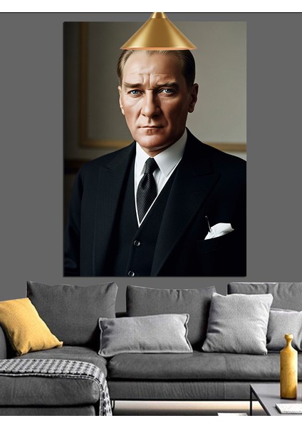 Mustafa Kemal Atatürk Portresi Dekoratif Kanvas - Mdf Ahşap Tablo indirimleri