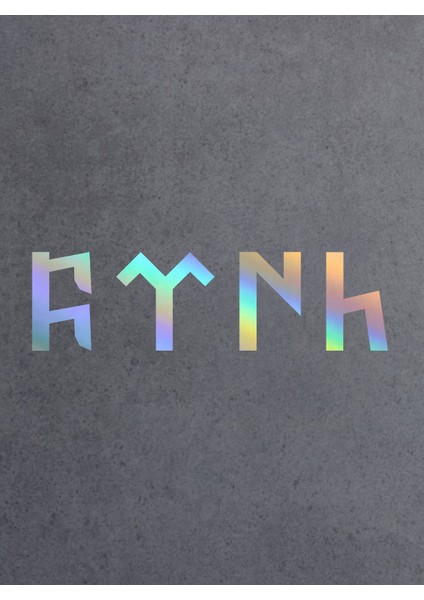 Hologramlı JanJanlı Göktürkçe Türk Yazısı Sticker - Araba Oto Motosiklet Karavan Sticker - 00348