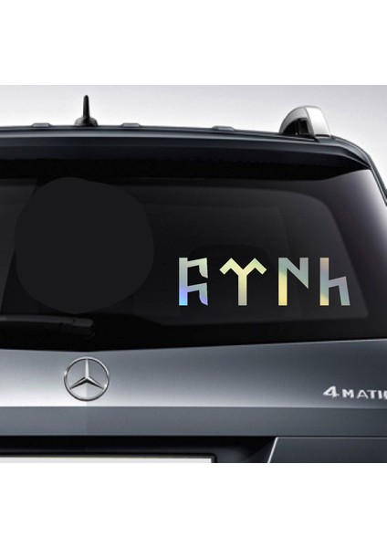 Hologramlı JanJanlı Göktürkçe Türk Yazısı Sticker - Araba Oto Motosiklet Karavan Sticker - 00348 fırsatları