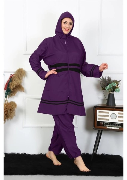 Büyük Beden Tesettür Mayo Mor fiyatları