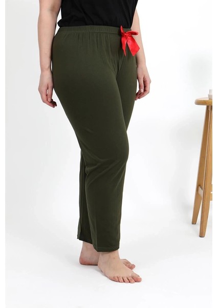 Kadın Pamuklu Büyük Beden Alt Pijama Haki modelleri