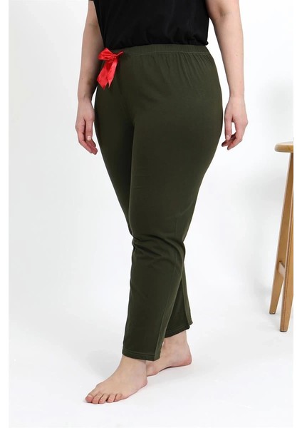 Kadın Pamuklu Büyük Beden Alt Pijama Haki indirimleri