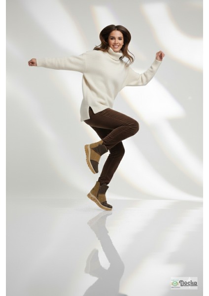 Mammimia Kadın Hakiki Deri Ortopedik Fermuarlı Düz Kalın Taban Spor Günlük Bot M26/KB4090 fiyatları