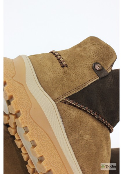 Mammimia Kadın Hakiki Deri Ortopedik Fermuarlı Düz Kalın Taban Spor Günlük Bot M26/KB4090