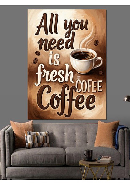Kahve Her Zaman Iyidir Retro Dekoratif Kanvas - Mdf Ahşap Tablo fiyatları