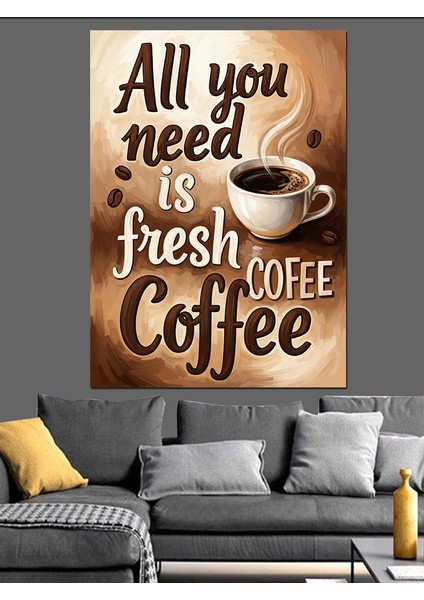 Kahve Her Zaman Iyidir Retro Dekoratif Kanvas - Mdf Ahşap Tablo modelleri
