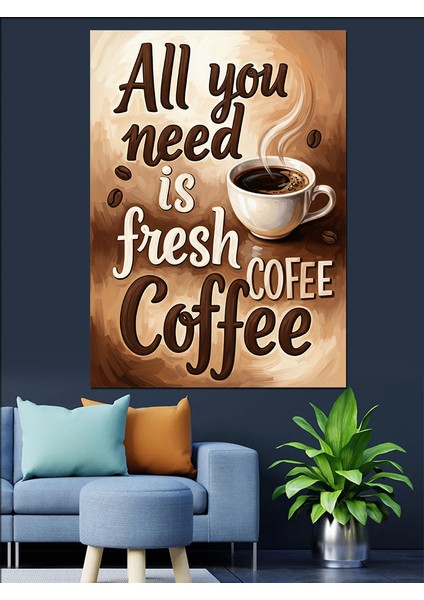 Kahve Her Zaman Iyidir Retro Dekoratif Kanvas - Mdf Ahşap Tablo indirimleri