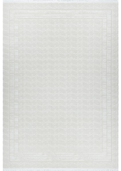 Bambu Dokulu Krem Beyaz Antialerjik Salon Halısı – Modern, Kaymaz Taban & Toz Tutmaz – 4m² / 6m² modelleri