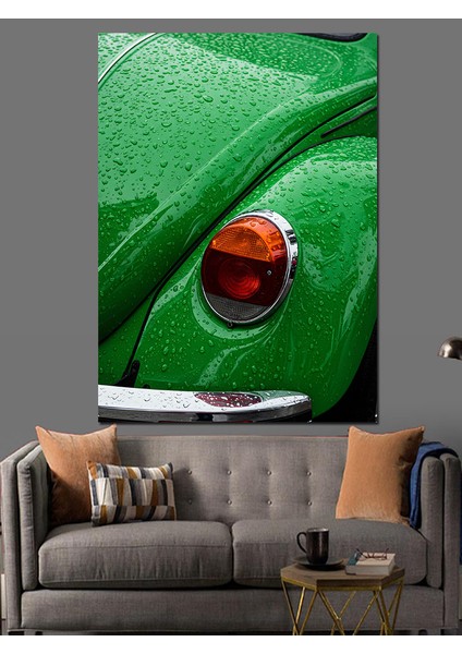 Yeşil Vosvos Stop Lambası Dekoratif Kanvas - Mdf Ahşap Tablo