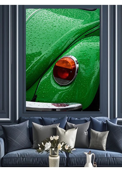 Yeşil Vosvos Stop Lambası Dekoratif Kanvas - Mdf Ahşap Tablo modelleri