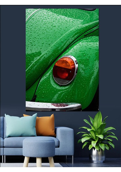 Yeşil Vosvos Stop Lambası Dekoratif Kanvas - Mdf Ahşap Tablo fırsatları