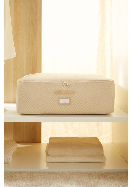 3 Adet Büyük Boy Bej Balıksırtı Baza Altı Yastık Yorgan Kazak Hurcu, Hurç 62x46x22 cm fırsatları