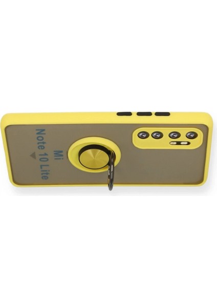 Xiaomi Mi Note 10 Lite Kılıf Montreal Yüzüklü Silikon Kapak - Sarı modelleri